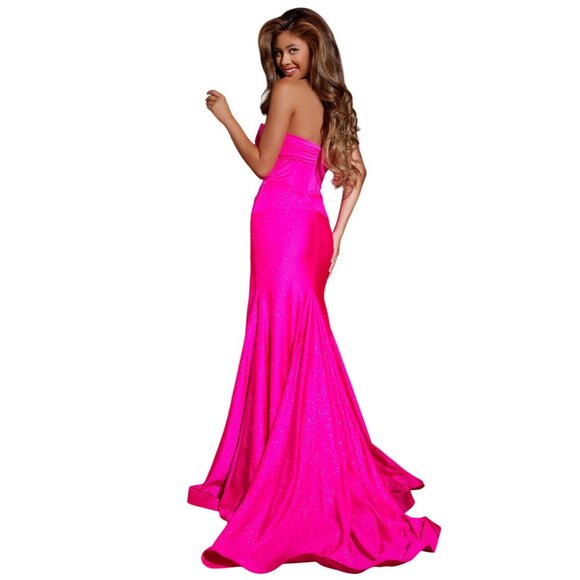 Hot Pink Strapless Corset Jovani Gown 43419 Size 4 NWT - Picture 2 of 9